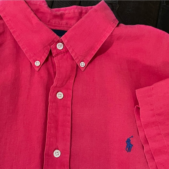 Polo Ralph Lauren Other - Ralph Lauren Blake 100% Linen Button Down Shirt 2XL 2XX XXL 2X Pink Summer